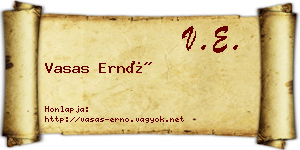 Vasas Ernő névjegykártya