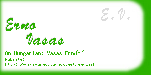 erno vasas business card